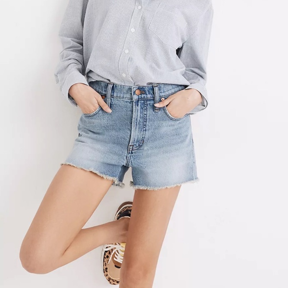 Madewell The Perfect Jean Short in Balsam Tencel Denim Sz 24